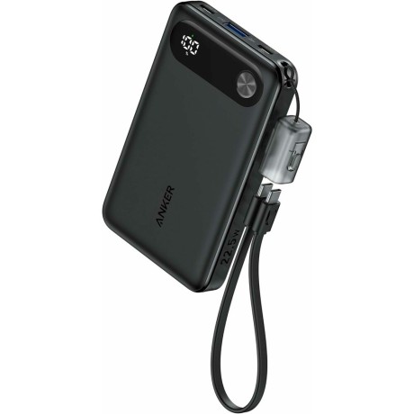 Външна батерия Anker - Power Bank PowerCore (A1257G11) - 2x Type-C, 1x USB, 10000mAh, 22.5W - Black