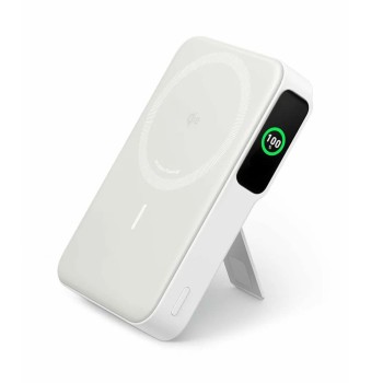 Калъф- Anker - Power Bank MagGo (A1654G21) - for iPhone, Digital Display, Wireless Charging, Kickstand, 10000mAh, 15W - White