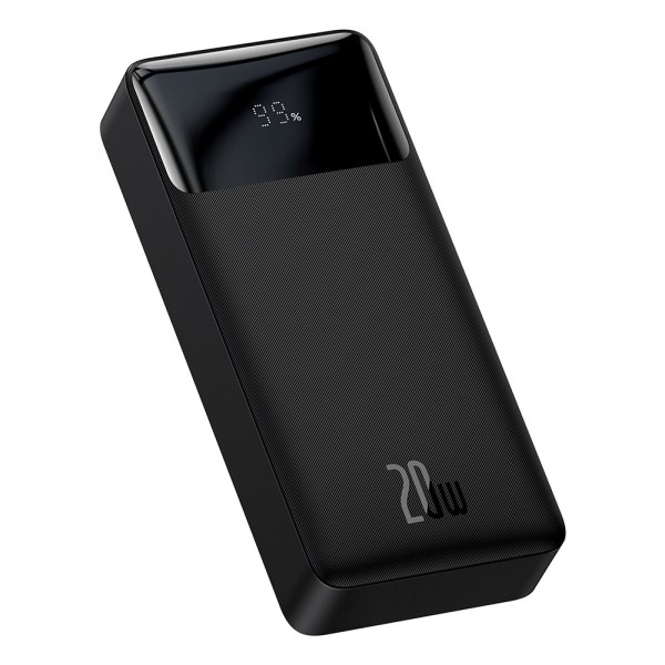 Външна батерия Baseus - Power Bank Bipow  2x USB, USB-C, 20000mAh, 20W with Cable Micro-USB, 0.25m - Black