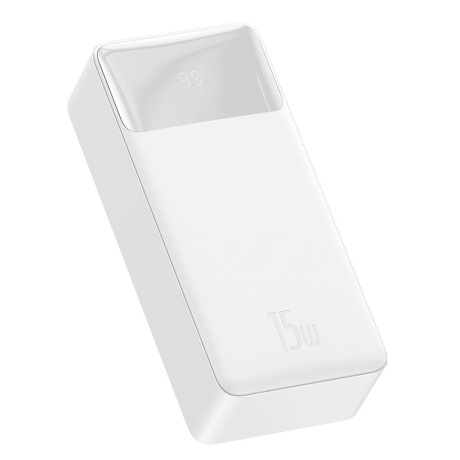 Външна батерия Baseus - Power Bank Bipow (PPBD050202) - Micro-USB 30000mAh 15W + Cable Micro-USB 0.25m - White