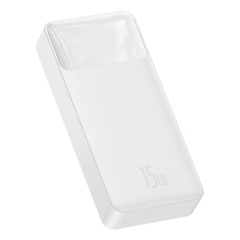 Външна батерия  Baseus - Power Bank Bipow  USB-C 20000mAh 15W + Cable Micro-USB 0.25m - White