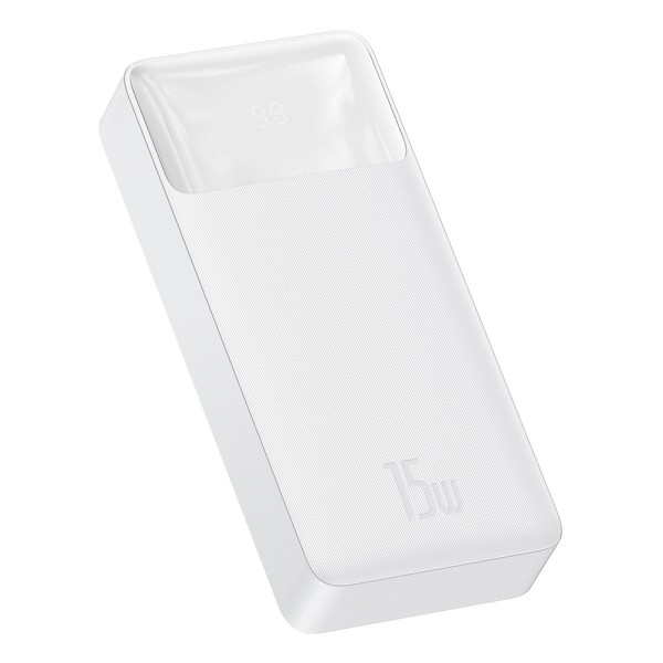 Външна батерия  Baseus - Power Bank Bipow  USB-C 20000mAh 15W + Cable Micro-USB 0.25m - White