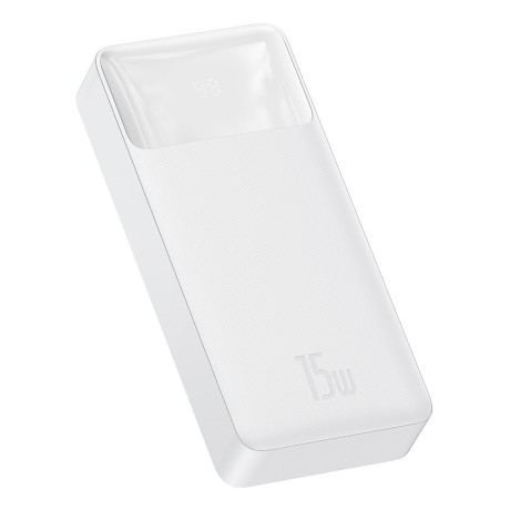 Външна батерия  Baseus - Power Bank Bipow  USB-C 20000mAh 15W + Cable Micro-USB 0.25m - White