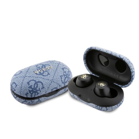 Bluetooth Слушалки Guess - Wireless Earbuds 4G Metal  Bluetooth 5.3, TWS, ENC, IPX5, 300mAh - Blue