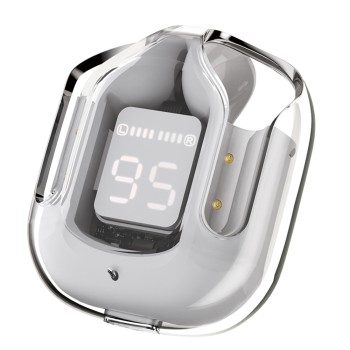 Bluetooth Слушалки Acefast - Wireless Earbuds Bluetooth 5.3, ENC, Fast Charging, LED Digital Display, 500mAh - Modern Grey