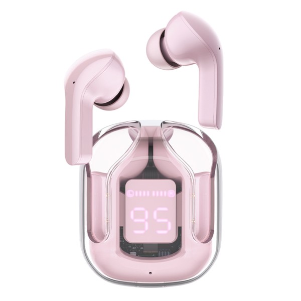 Bluetooth Слушалки Acefast - Wireless Earbuds  Bluetooth 5.3, ENC, Fast Charging, LED Digital Display, 500mAh - Pink Lotus
