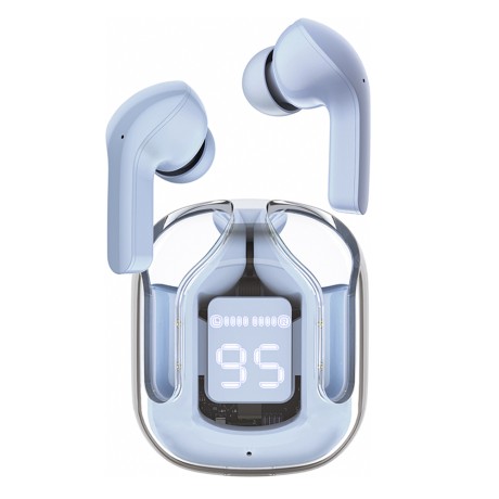 Bluetooth Слушалки Acefast - Wireless Earbuds  Bluetooth 5.3, ENC, Fast Charging, LED Digital Display, 500mAh - Ice Blue