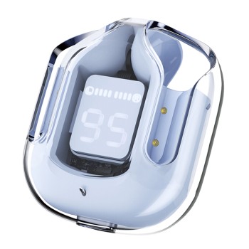 Bluetooth Слушалки Acefast - Wireless Earbuds  Bluetooth 5.3, ENC, Fast Charging, LED Digital Display, 500mAh - Ice Blue