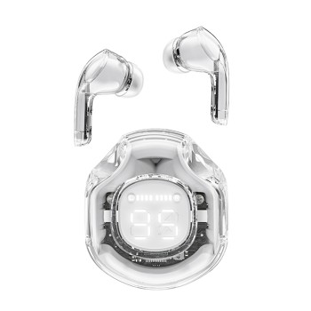 Bluetooth Слушалки Acefast - Wireless Earbuds  Bluetooth 5.3, AI Call Noise Reduction, Digital Display, 480mAh - White Moon
