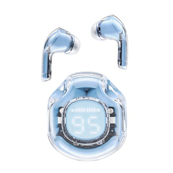 Bluetooth Слушалки Acefast - Wireless Earbuds  Bluetooth 5.3, AI Call Noise Reduction, Digital Display, 480mAh - Ice Blue