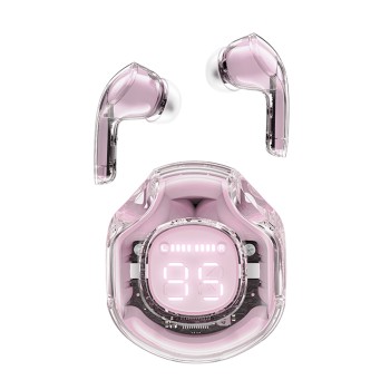 Bluetooth Слушалки Acefast - Wireless Earbuds IPX4, Bluetooth 5.3, AI Call Noise Reduction, Digital Display, 480mAh - Lotus Pink