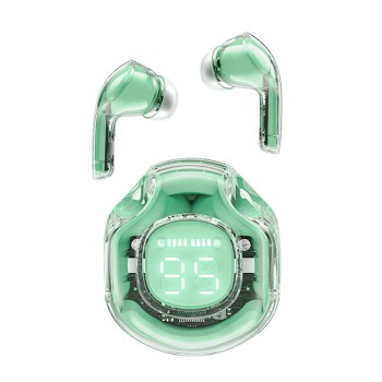 Bluetooth Слушалки Acefast - Wireless Earbuds  Bluetooth 5.3, AI Call Noise Reduction, Digital Display, 480mAh - Mint Green