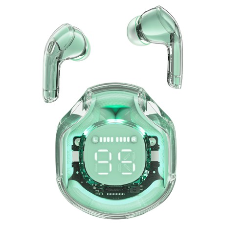Bluetooth Слушалки Acefast - Wireless Earbuds  Bluetooth 5.3, AI Call Noise Reduction, Digital Display, 480mAh - Mint Green