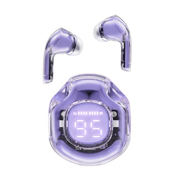 Bluetooth Слушалки Acefast - Wireless Earbuds  Bluetooth 5.3, AI Call Noise Reduction, Digital Display, 480mAh - Purple