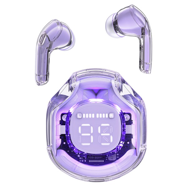 Bluetooth Слушалки Acefast - Wireless Earbuds  Bluetooth 5.3, AI Call Noise Reduction, Digital Display, 480mAh - Purple