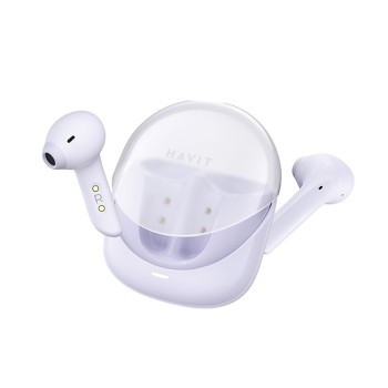Bluetooth Слушалки Havit - Wireless Earbuds Modern Buds (TW974) - for Gaming, Microphone,  USB-C, 400mAh - Purple
