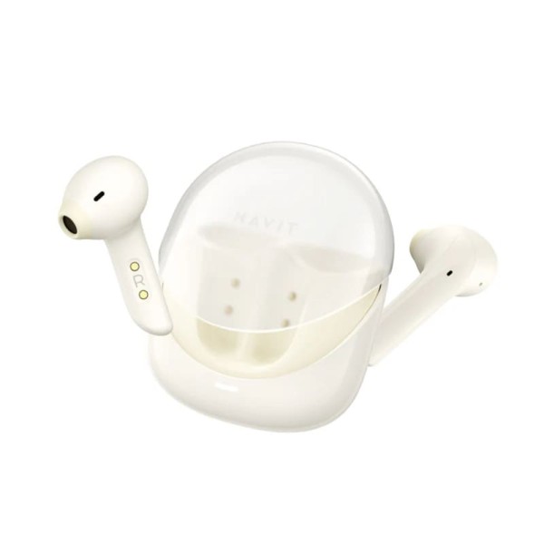 Bluetooth Слушалки Havit - Wireless Earbuds Modern Buds (TW974) - Bluetooth 5.3, TWS, ENC, USB-C, 400mAh - Beige