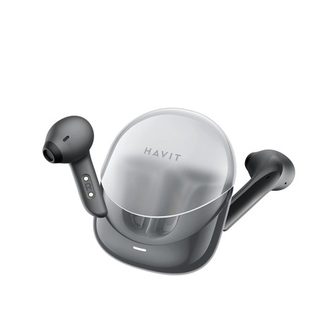 Bluetooth Слушалки Havit - Wireless Earbuds Modern Buds , Microphone, Bluetooth 5.3, TWS, ENC, USB-C, 400mAh - Black