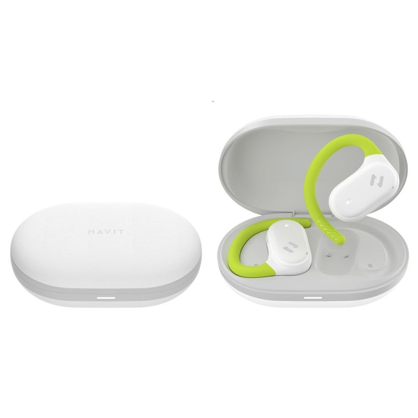 Bluetooth Слушалки Havit - Wireless Earbuds  Bluetooth 5.4, TWS, ENC, IPX5, USB-C, 1000mAh, Havit Life App - White