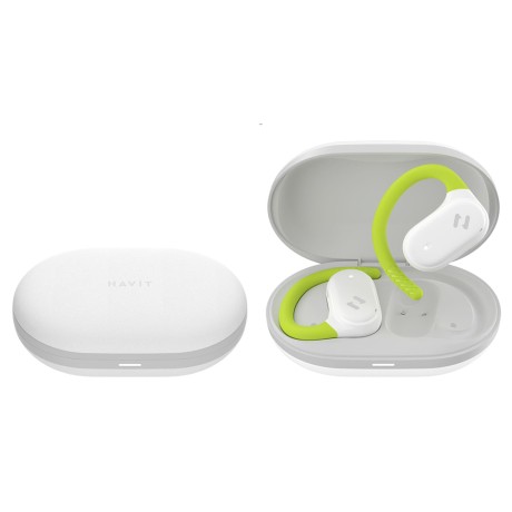 Bluetooth Слушалки Havit - Wireless Earbuds  Bluetooth 5.4, TWS, ENC, IPX5, USB-C, 1000mAh, Havit Life App - White