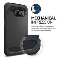 Spigen Rugged Armor удароустойчив силиконов (TPU) калъф за Samsung Galaxy S6 Edge, Black