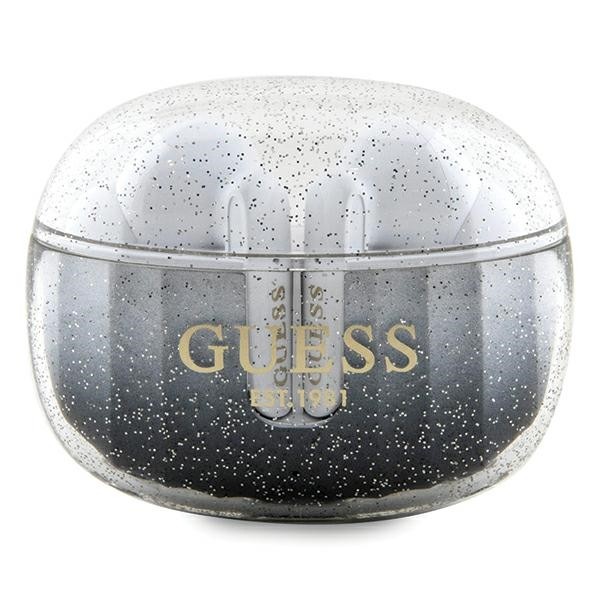Bluetooth Слушалки  Guess - Wireless Earbuds  Bluetooth 5.3, TWS, USB-C, with Docking Station, IPX4 - Glitter Black Gradient