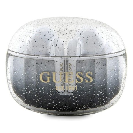 Bluetooth Слушалки  Guess - Wireless Earbuds  Bluetooth 5.3, TWS, USB-C, with Docking Station, IPX4 - Glitter Black Gradient