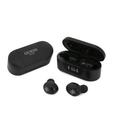 Bluetooth Слушалки  Guess - Wireless Earbuds Bluetooth 5.0, TWS, USB-C, with LED Display, Docking Station, IPX4 - Black