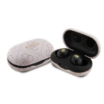 Bluetooth Слушалки  Guess - Wireless Earbuds 4G Metal - with Docking Station, Bluetooth 5.3, TWS, ENC, IPX5, 300mAh - Pink