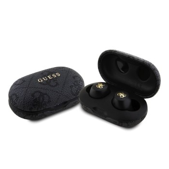 Bluetooth Слушалки  Guess - Wireless Earbuds 4G Metal  with Docking Station, Bluetooth 5.3, TWS, ENC, IPX5, 300mAh - Black