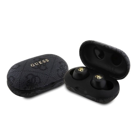 Bluetooth Слушалки  Guess - Wireless Earbuds 4G Metal  with Docking Station, Bluetooth 5.3, TWS, ENC, IPX5, 300mAh - Black