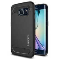 Spigen Rugged Armor удароустойчив силиконов (TPU) калъф за Samsung Galaxy S6 Edge, Black
