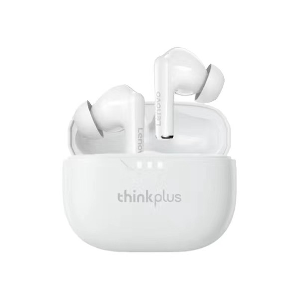 Bluetooth Слушалки Lenovo - Wireless Earbuds- Bluetooth 5.0, Noise Cancelling, Power Display - White