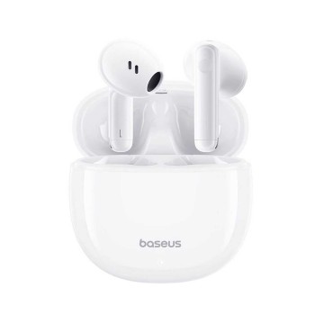 Bluetooth Слушалки Baseus - Wireless Earbuds Bowie E13 - TWS, Bluetooth V5.3, 400mAh, Type-C - White