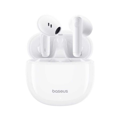 Bluetooth Слушалки Baseus - Wireless Earbuds Bowie E13 - TWS, Bluetooth V5.3, 400mAh, Type-C - White