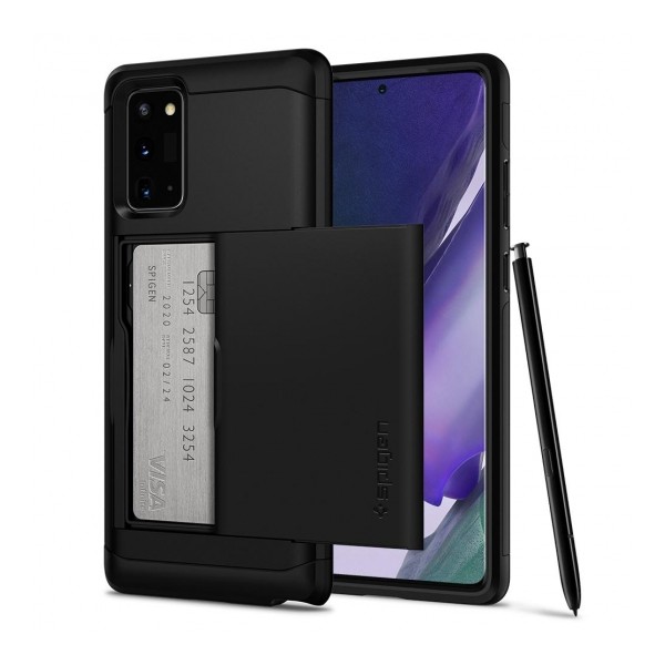 Spigen Slim Armor Cs хибриден кейс с най-висока степен на защита за Samsung Galaxy Note 20, Black