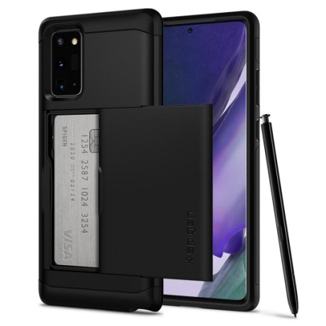 Spigen Slim Armor Cs хибриден кейс с най-висока степен на защита за Samsung Galaxy Note 20, Black