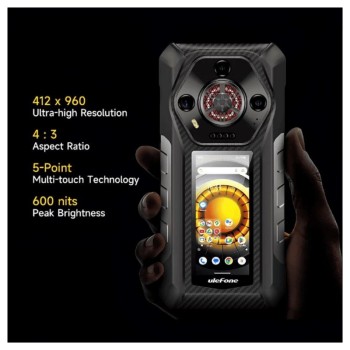 Смартфон Ulefone Armor 30 Pro, 16+512GB, 12800 mAh батерия, 50MP предна камера, 6.95" преден дисплей и 3.4" заден дисплей.