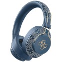 Безжични Слушалки Guess - Wireless Headphones 4G Metal Logo - Bluetooth 5.3, ENC, USB-C, Eco-Leather, On-ear, 300mAh - Blue