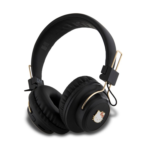 Безжични Слушалки Hello Kitty - Wireless Headphones Metal Logo- On-ear, Bluetooth V5.3, 200mAh, IPX4, Type-C - Black