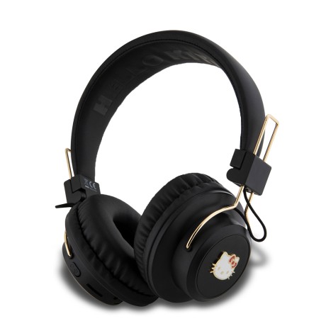 Безжични Слушалки Hello Kitty - Wireless Headphones Metal Logo- On-ear, Bluetooth V5.3, 200mAh, IPX4, Type-C - Black