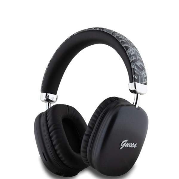 Безжични Слушалки Guess - Wireless Headphones GCUBE Metallic Script Logo - Over-ear Headset, Bluetooth 5.3, 400mAh - Black