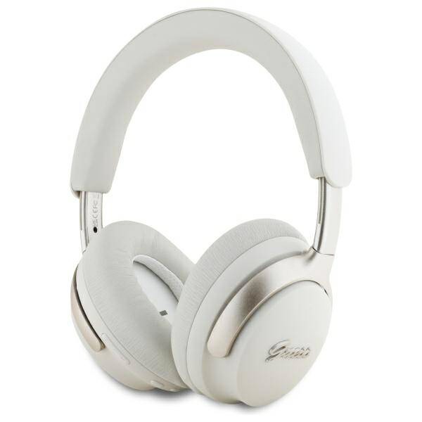 Безжични Слушалки Guess - Wireless Headphones Metal Script Logo - Bluetooth, ANC, On-ear - Beige