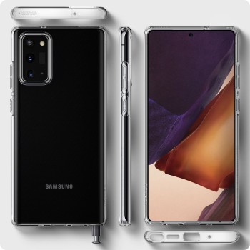 Spigen Liquid Crystal тънък силиконов (TPU) калъф за Samsung Galaxy Note 20, Crystal Clear