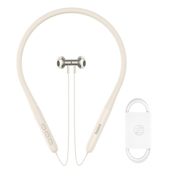 Слушалки Baseus - Bluetooth Earphones Bowie P1- Half In-ear Neckband, Bluetooth 5.2 - Stellar White