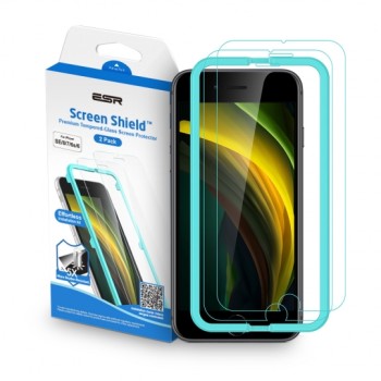 Стъклен протектор ESR SCREEN SHIELD за iPhone 7/8/SE 2020, Прозрачен, 2 Броя