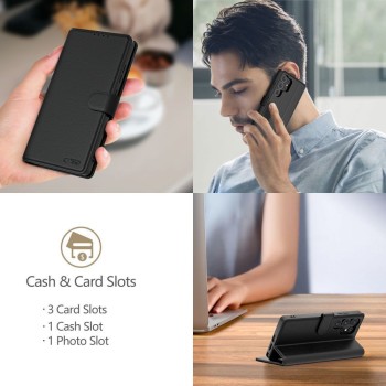 Калъф Tech-Protect Wallet За Motorola Moto G86 5G / G86 POWER 5G, Black