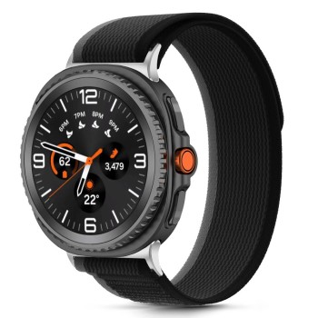Каишка Tech-Protect Nylon Stripe Strap - Samsung Galaxy Watch 8 / Classic (40 / 44 / 46 mm) – Black/Orange