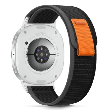 Каишка Tech-Protect Nylon Stripe Strap - Samsung Galaxy Watch 8 / Classic (40 / 44 / 46 mm) – Black/Orange