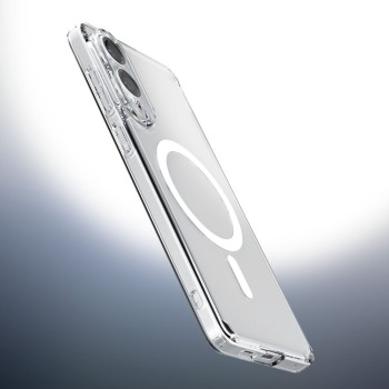 Spigen Ultra Hybrid Mag кейс – Galaxy S25 Edge – Прозрачен/Бял – MagSafe съвместим